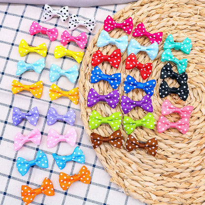 40Pcs Bulk Dog Bows Hair Accessories Pets Grooming Hair Clips Dot Dog Cat Bows Hairpin Girls Barrette for Small Dogs Supplies