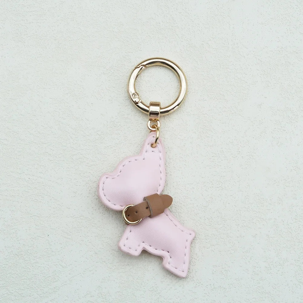 Kawaii Cute Chubby Leather Keychain French Bulldog Charm Dog Dolls Bag Hanging Exquisite Dog Pendant Friend