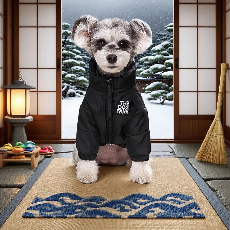 the PAWARMOR WATERPROOF DOG SNOW JACKET - Dog Coat, Dog Warm Jacket, 4 Legs Covered Waterproof Windproof Reflective Warm Dog Vest, Zippered Adjustable Outdoor Dog Snow Jacket