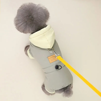 Waterproof Dog Jumpsuit with Hat Warm Fleece Linner Winter Dog Onesie 4-Legs Puppy Pet Jacket Padded Dog Clothes for Small Dogs