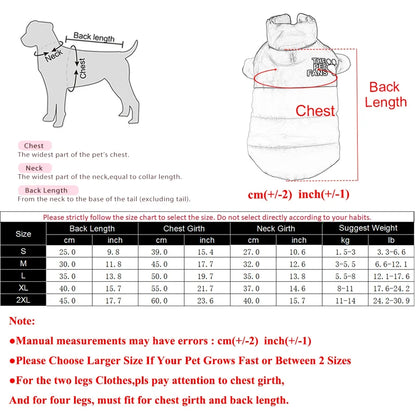 Reversible Dog Jacket For Small Medium Dogs Waterproof Pet Clothes For Winter Warm Pets Outfits Chihuahua Yorkshire Pug Costume