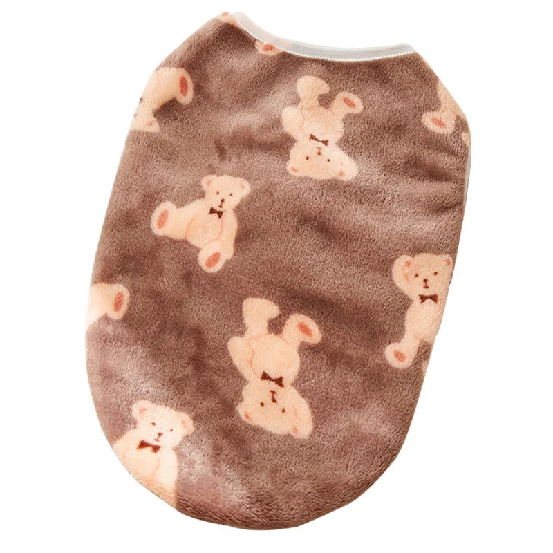 Printed Clothing for Small Cats Dogs Warm Soft Fleece Costume Clothes Outfits Pet Dog Cat Coat Jackets