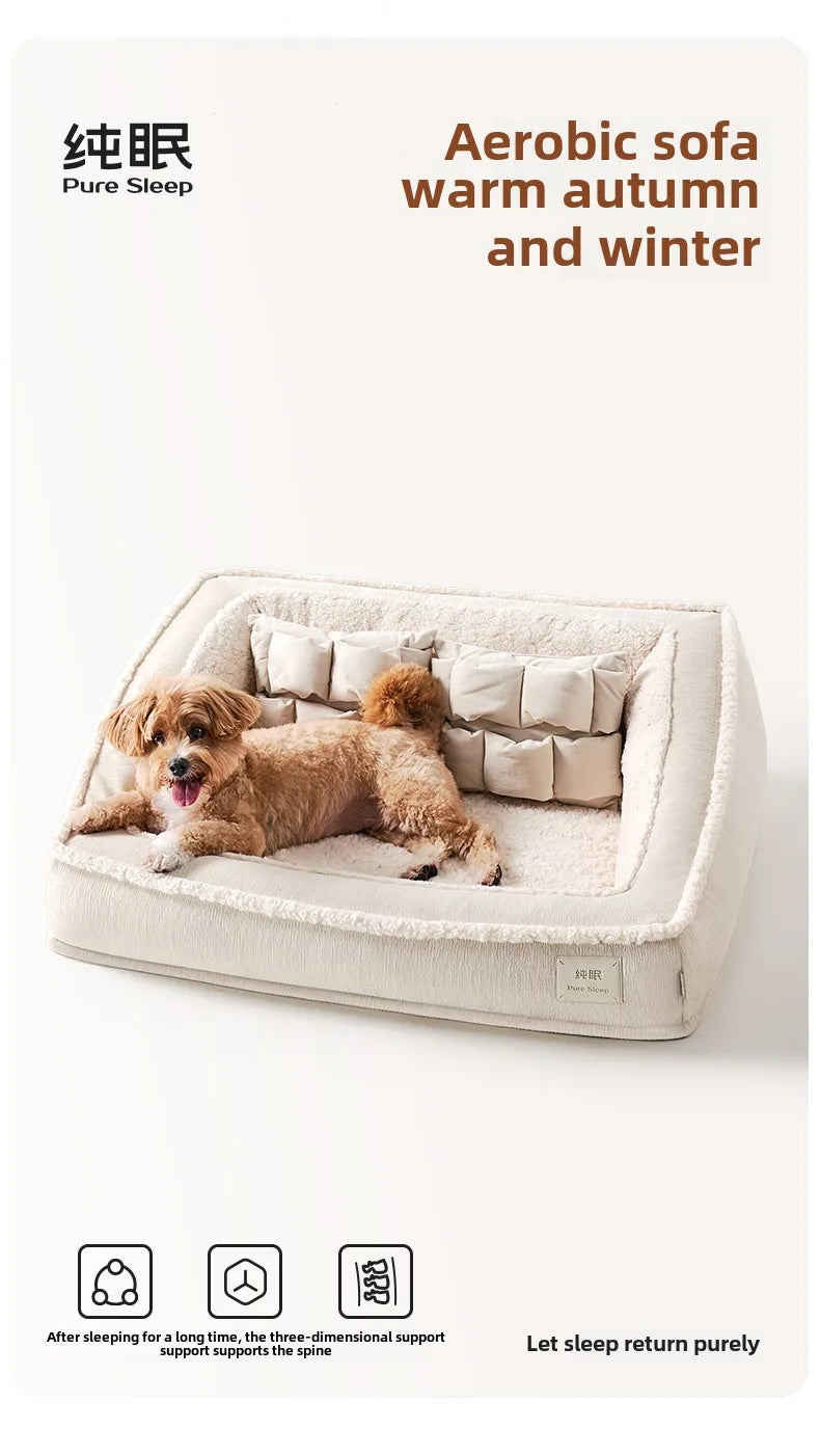 Winter Warm Dog Kennel High Elasticity Sponge Dog Beds Removable Washable Cat/Dog Sofa for Medium-sized Dogs Pet Supplies