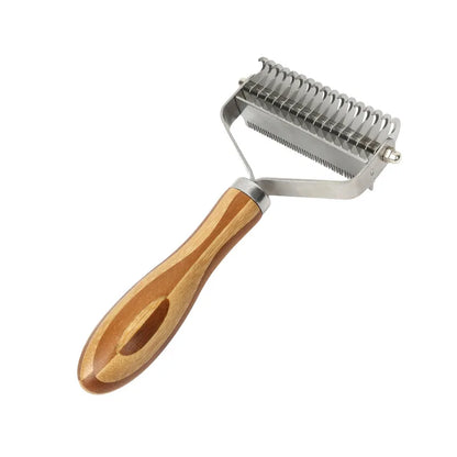 Dog Comb Knife Dog Brush Bamboo Double-sided Cat Comb Stainless Steel Pet Hair Remover Solid Wood Hair Knot Cleaning Dogs Brush