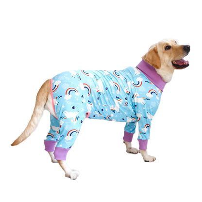 2024 New Halloween Prints Dog Four-legged Suit for Large Medium Bodysuit Dogs Pajamas PJS Full Body for Shedding Prevent Licking