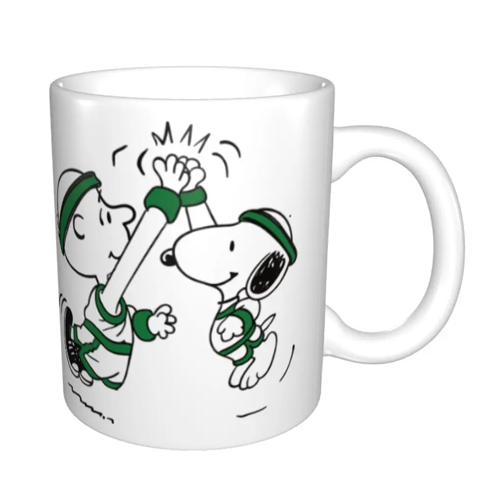 Manga Snoopy Woodstock Cartoon Dog Coffee Mug DIY Customized Ceramic Tea Milk Mug