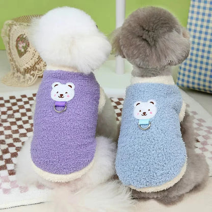 Winter Warm Dog Clothes with D-ring Plush Dog Coat for Small Medium Dogs Soft Puppy Clothes Chihuahua Yorkie Clothing Pet Supply