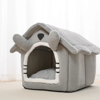 the VELVET DOG - Indoor Warm Doghouse, Soft Pet Bed Tent House, Dog Kennel Cat Bed with Removable Cushion Suitable for Small/Medium/Large Pets