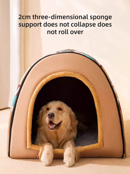 2024 New Dog Kennel Winter Warm Large Dog Oversized Dog House House Closed Winter Removable Golden Pet Four Seasons Use