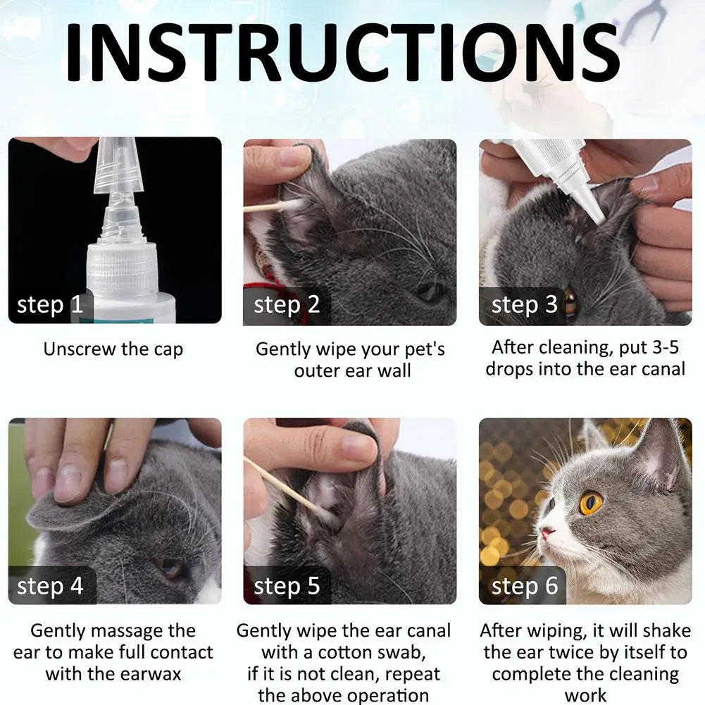 the EAR CLEANER - 50ML Pet Ear Mite Cleaner Earwax Odor Removal