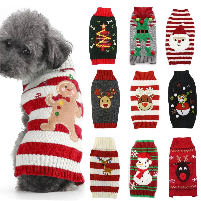 Christmas Knitted Sweater for Dog, Xmas Clothes, Puppy Coat, Chihuahua, Bulldog, Halloween, Costume Items, Winter