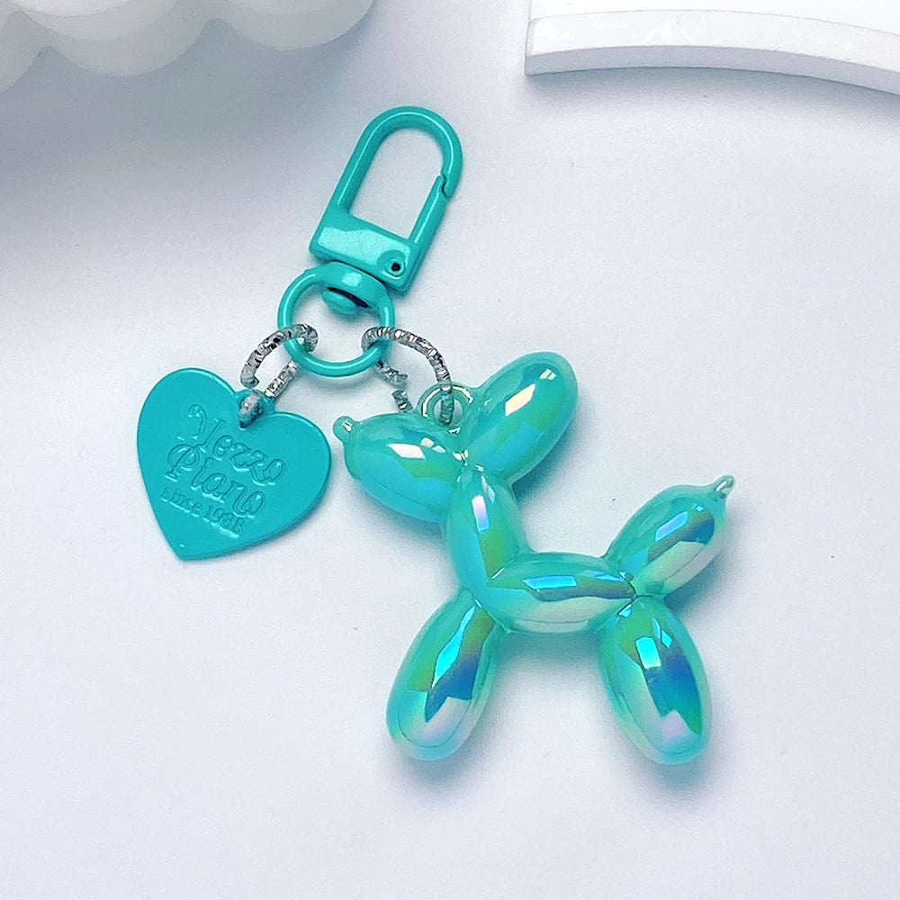 Cute Acrylic Cartoon Balloon Dog Keychains for Women Y2k Bag Pendant Couple Car Key Chains Jewelry Gift Decoration Accessories