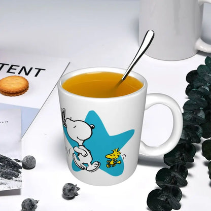Manga Snoopy Woodstock Cartoon Dog Coffee Mug DIY Customized Ceramic Tea Milk Mug