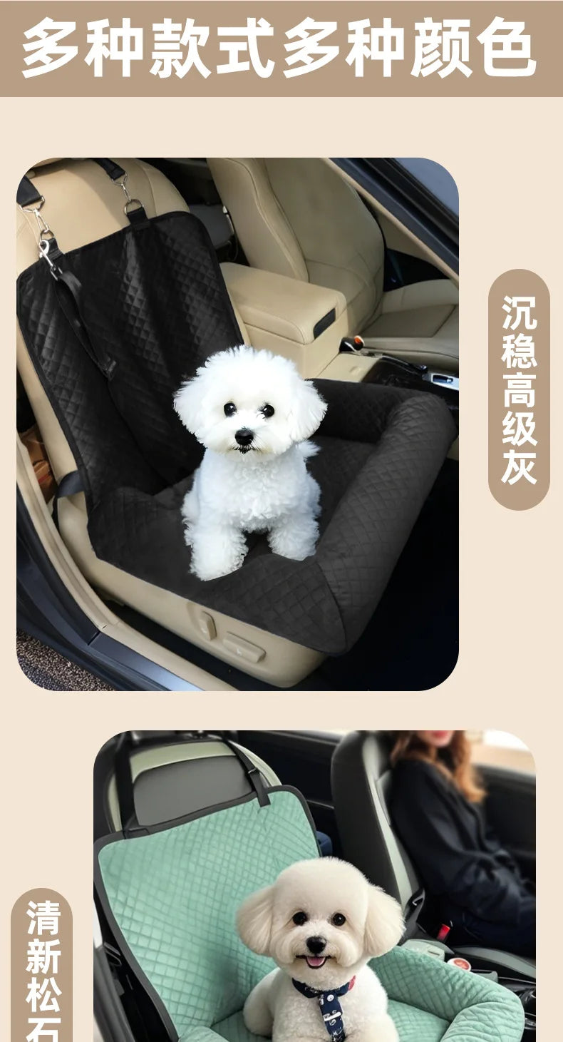Pet car seat bed cat dog kennel removable washable outdoor car seat cushion safe comfortable suitable for both home travel use