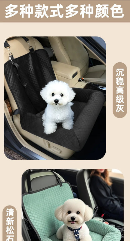 Pet car seat bed cat dog kennel removable washable outdoor car seat cushion safe comfortable suitable for both home travel use