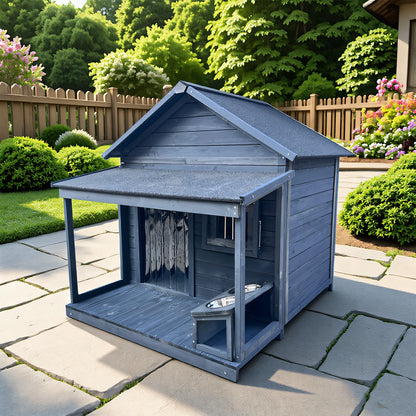 Outdoor dog cage doghouse Solid wood sun protection Rain protection dog kennel doghouse Large medium-sized dog Golden