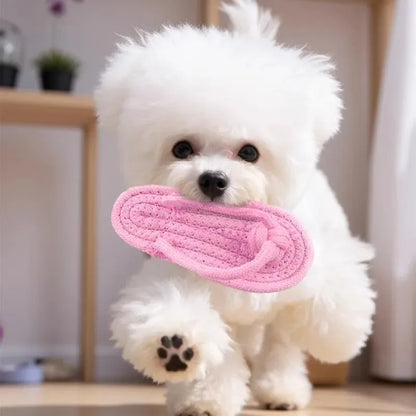 the TOETUG SLIPPER TOY - Dog Chewing Toy, Cotton Slipper Rope Toy for Small/Large Dogs, Pet Teeth Training Molar Toys, Interactive Dog Toy, Dog Accessories