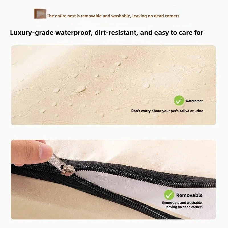 t‌he COZY COOLING PET MAT - All-Season Washable Leather Dog Bed - Removable Pet Mat, Summer Cooling Pad, Cozy Sleep Solution, Durable Pet Furniture