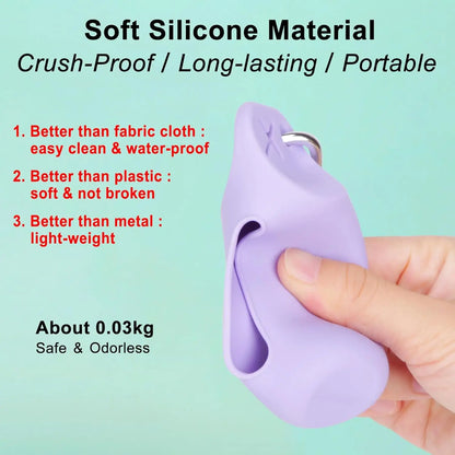 the SILIGO WASTE KEEPER - Silicone Dog Poop Bags Holder, Dog Bags Dispenser, Walking/Stand Portable Feces Collection Bag, Hanging Ring Silicone Storage Box