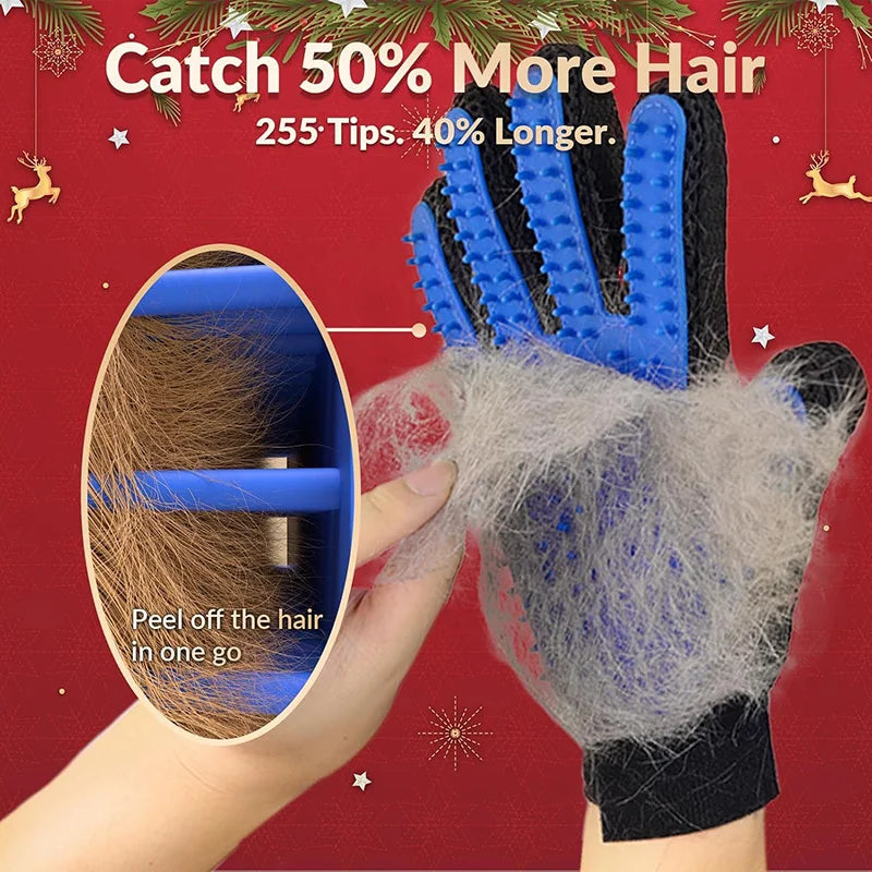 Silicone Pet Grooming Gloves Cats Hair Deshedding Massage Brush Comb Gloves to Bathe Dogs Cleaning Hair Removal for Dog Animal