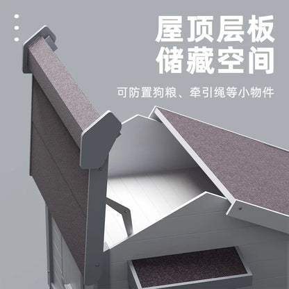 the DOG SHED - Rainproof and Cold-Proof Outdoor Doghouse Kennel, Winter Warm Large Dog Wooden Luxury Villa Doghouse