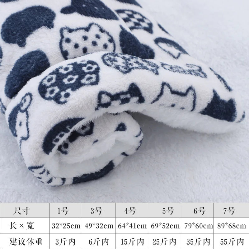 Pet Sleeping Pad Thickened Autumn and Winter Warm Floor Mat Cat Dog Universal Blanket Pad Pet Supplies