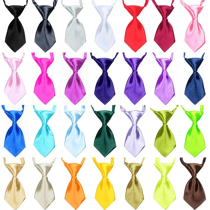 10pcs/Lot Pet Cat Dog Solid Color Multicolor Tie Fashion Grooming Dog Accessories Adjustable Puppy Tie Pet Bowtie Supplies