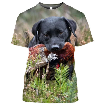 the DUCK HUNTER - Dog Camouflage Hunting T-Shirts Animal 3D Print Men Streetwear Short Sleeve T Shirt Oversized Harajuku Y2k Top Tees Man Clothing