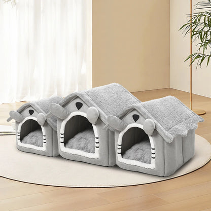 the VELVET DOG - Indoor Warm Doghouse, Soft Pet Bed Tent House, Dog Kennel Cat Bed with Removable Cushion Suitable for Small/Medium/Large Pets