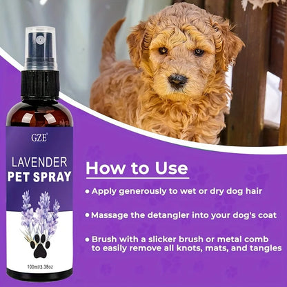 the LAVENDER PET SPRAY - Lavender Cat and Dog Repellent Spray - Natural Pet Repellent for Indoor and Outdoor Use - Long Lasting Formula for Training
