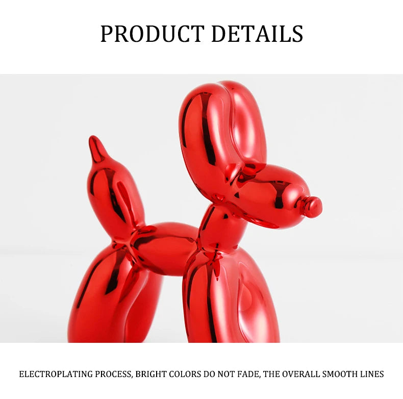Resin Balloon Dog Sculpture Nordic Puppy Home Decor Living Room Desk Decor Office Figurines for Interior Decoration Home Statue