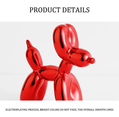 Resin Balloon Dog Sculpture Nordic Puppy Home Decor Living Room Desk Decor Office Figurines for Interior Decoration Home Statue