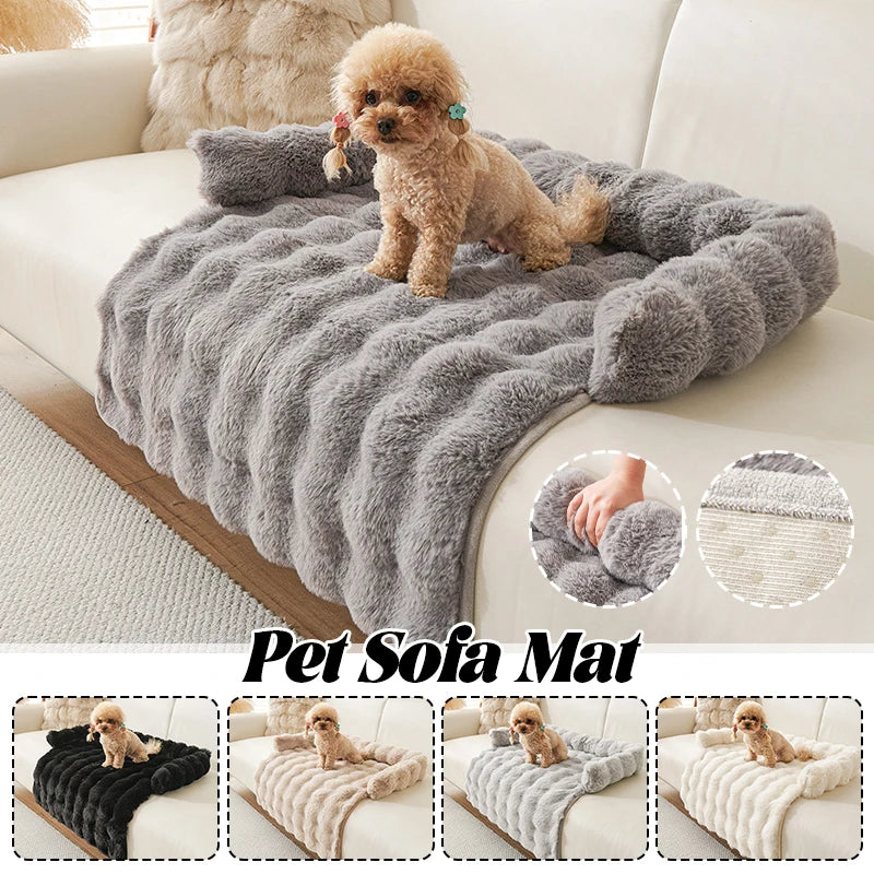 Winter Warm Dog Bed Sofa Couch Cover Super Soft Pet Blanket Pad Mat for Small Dogs Plush Neck Pillow Cat Nest Cama Para Perros