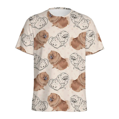 the POMERANIAN - Cartoon Pomeranian Shih Tzu Pattern T-Shirt for Men, 3D Printed Animal Dog Tees, Street Loose Short Sleeve Tops, Kids T-Shirts