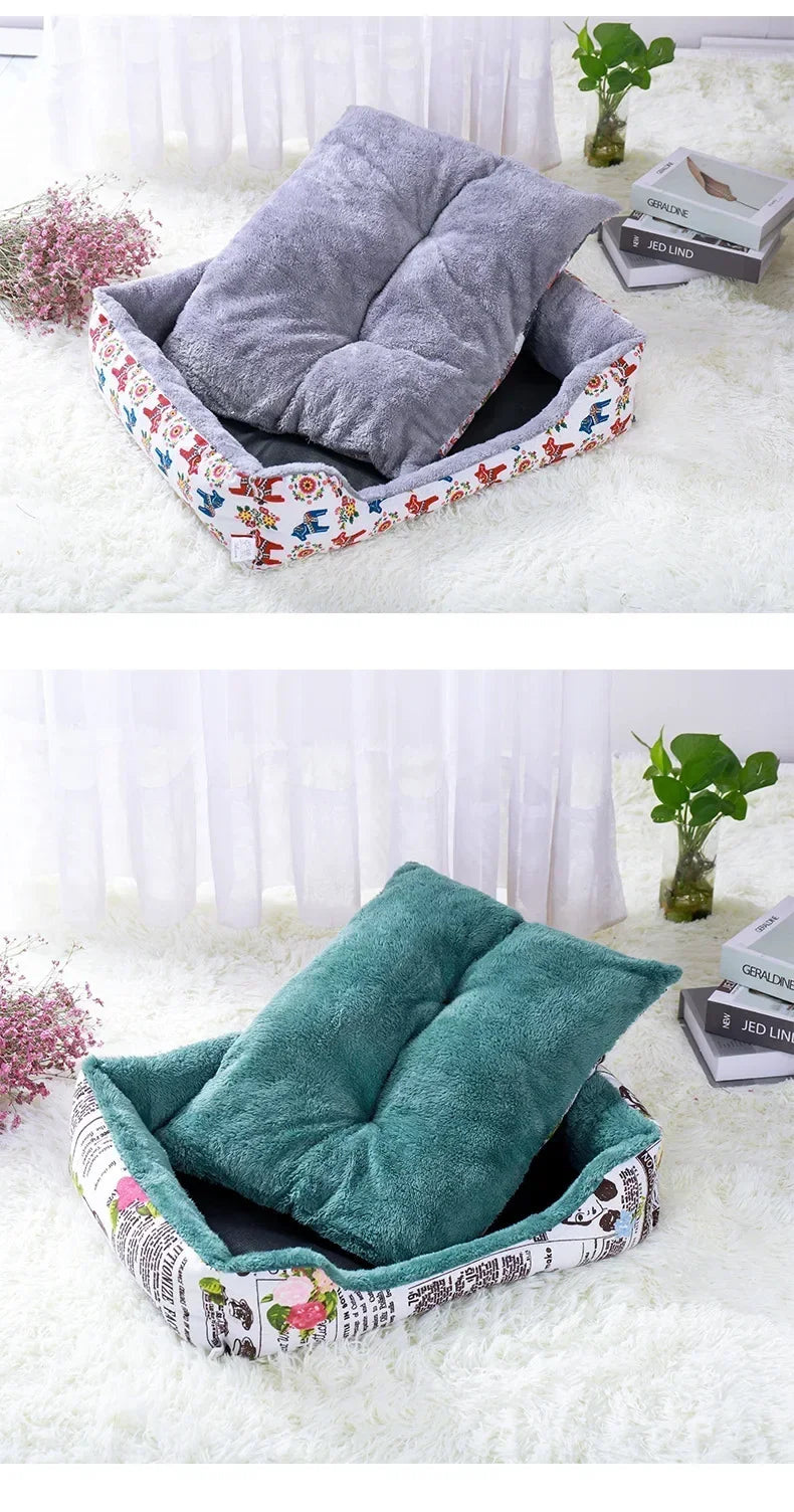 2023 Winter Warm Plush Dog Bed Mat Kennel Soft Fleece Dog Puppy Pet Supplies Nest For Small Medium Dogs House Waterproof Cloth