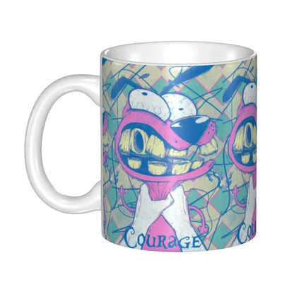 Personalized C-Courage The Cowardly Dog Coffee Mug DIY Ceramic Milk Tea Mug Cup
