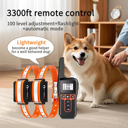 the BARK STOPPER - 2-IN-1 Remote Electronic Dog Collar, Dog Training Collar for Large/Medium/Small Dog, Shock Collar with 3 Training Modes, IPX7