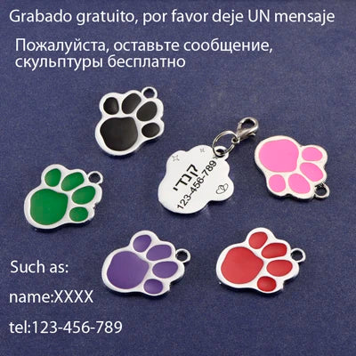 Pet Id Paw Tag for Dog, Puppy, Kitten, Cat Collar Accessories, Dog ID Tag, Free Engraving, Message , Pet Supplies Products