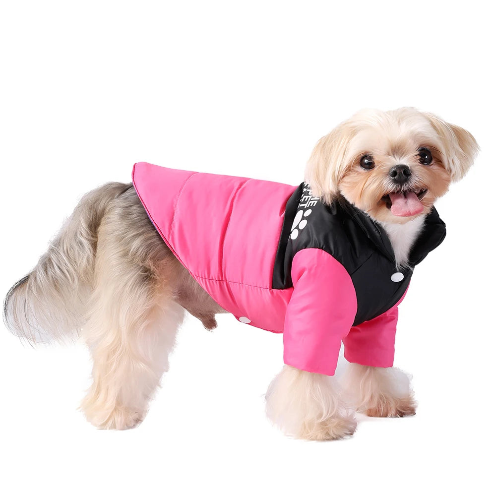 Reversible Dog Jacket For Small Medium Dogs Waterproof Pet Clothes For Winter Warm Pets Outfits Chihuahua Yorkshire Pug Costume