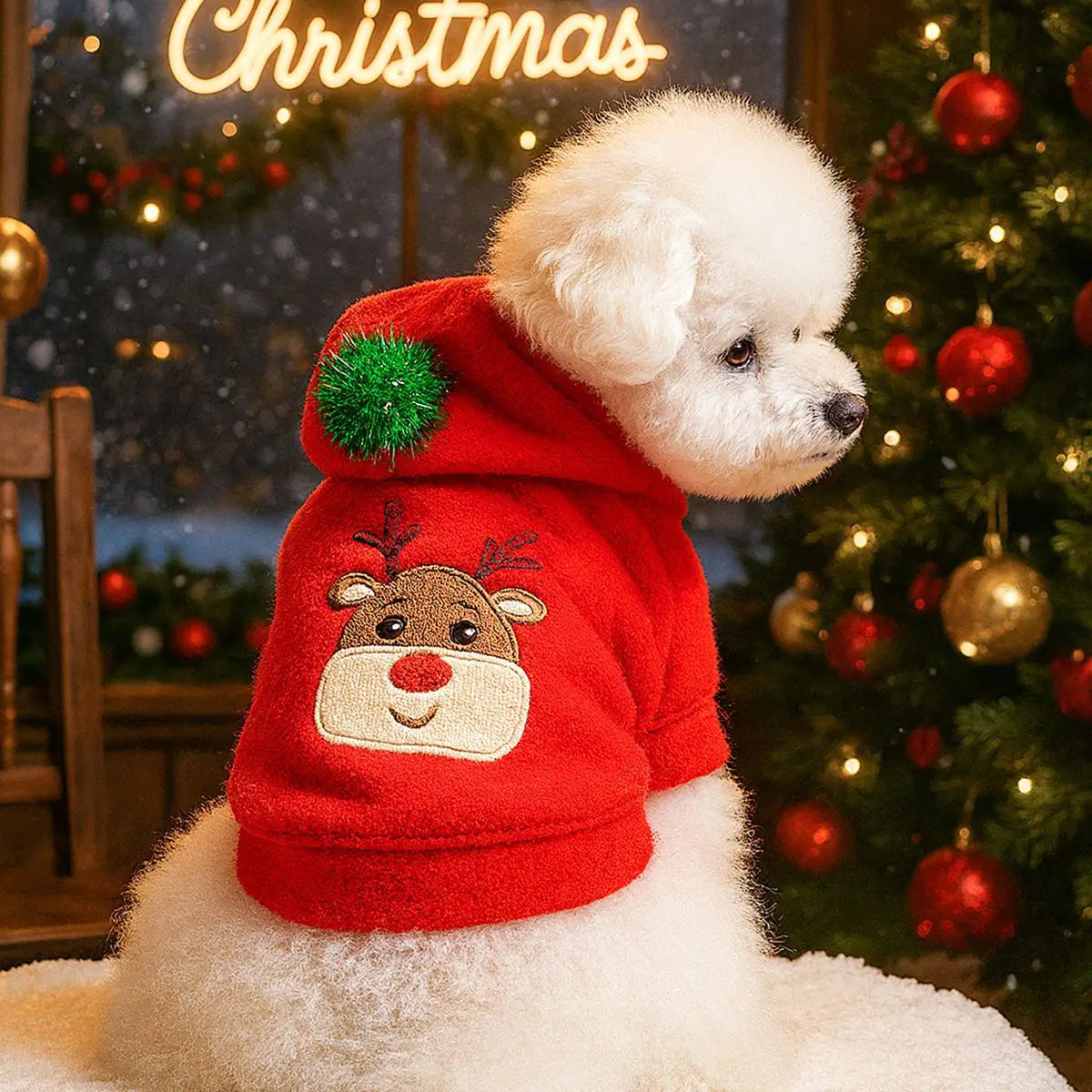 the SNOWPAW COZY SWEATER - Dog Christmas Clothes, Winter Warm Sweater, Pet Clothes for Small Dogs, Elk Santa Claus Dog/Cat Coat Hoodies, Christmas Dogs Costume