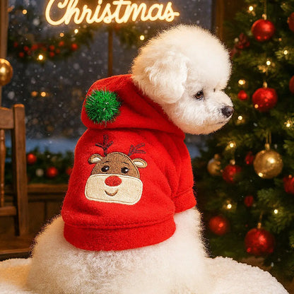the SNOWPAW COZY SWEATER - Dog Christmas Clothes, Winter Warm Sweater, Pet Clothes for Small Dogs, Elk Santa Claus Dog/Cat Coat Hoodies, Christmas Dogs Costume