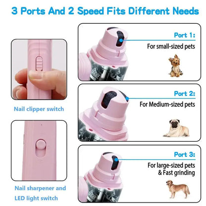 2 In 1 Pet Nail Clippers with Led Light Dog Cat Special Blood Line Scissors Multifunction Animals Paw Nail Trimmer Pet Supplies