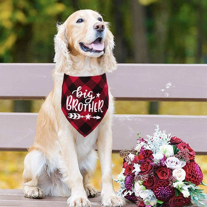 Big Brother Plaid Dog Bandana Pregnancy Announcement Dog Bandana Gender Reveal Photo Prop Pet Scarf Accessories Pet Scarves