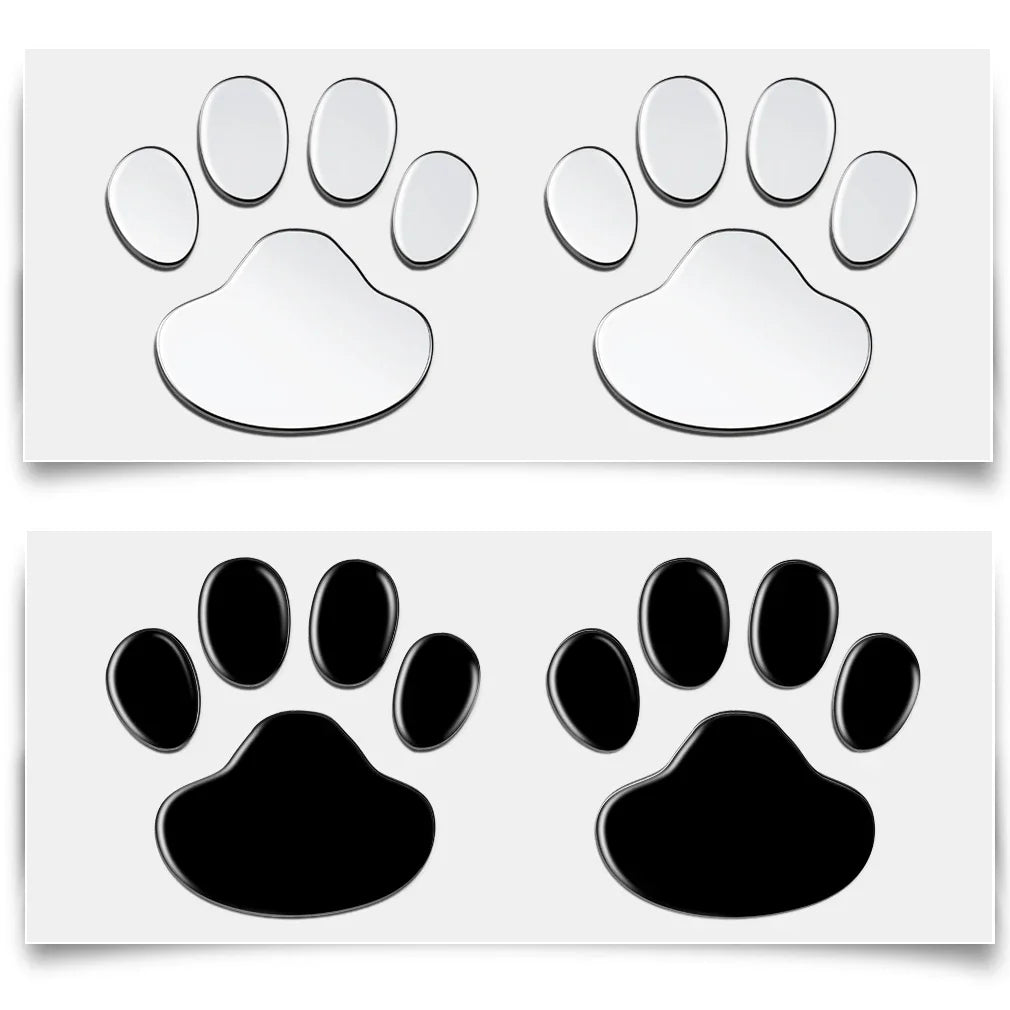 1/2/4Pairs 3D Stickers Paw Animal Dog Cat Cool Design Bear Foot Prints Footprint Decal Car Stickers for Auto Motorcycle