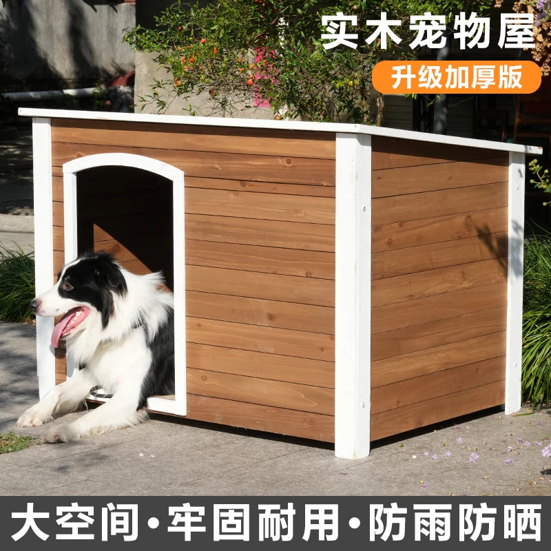 the ZEN DOGHOUSE - Doghouse Outdoor Warm and Rainproof Four-Season Universal Dog Cage, Outdoor Pet Nest Villa, Small Medium and Large Dog Sleeping