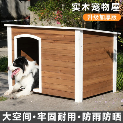 the ZEN DOGHOUSE - Doghouse Outdoor Warm and Rainproof Four-Season Universal Dog Cage, Outdoor Pet Nest Villa, Small Medium and Large Dog Sleeping