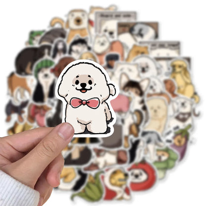 50PCS Cartoon Cute Dog Graffiti Stickers Waterproof Decals for Laptops Skateboards Guitars Luggage Phones Scrapbook