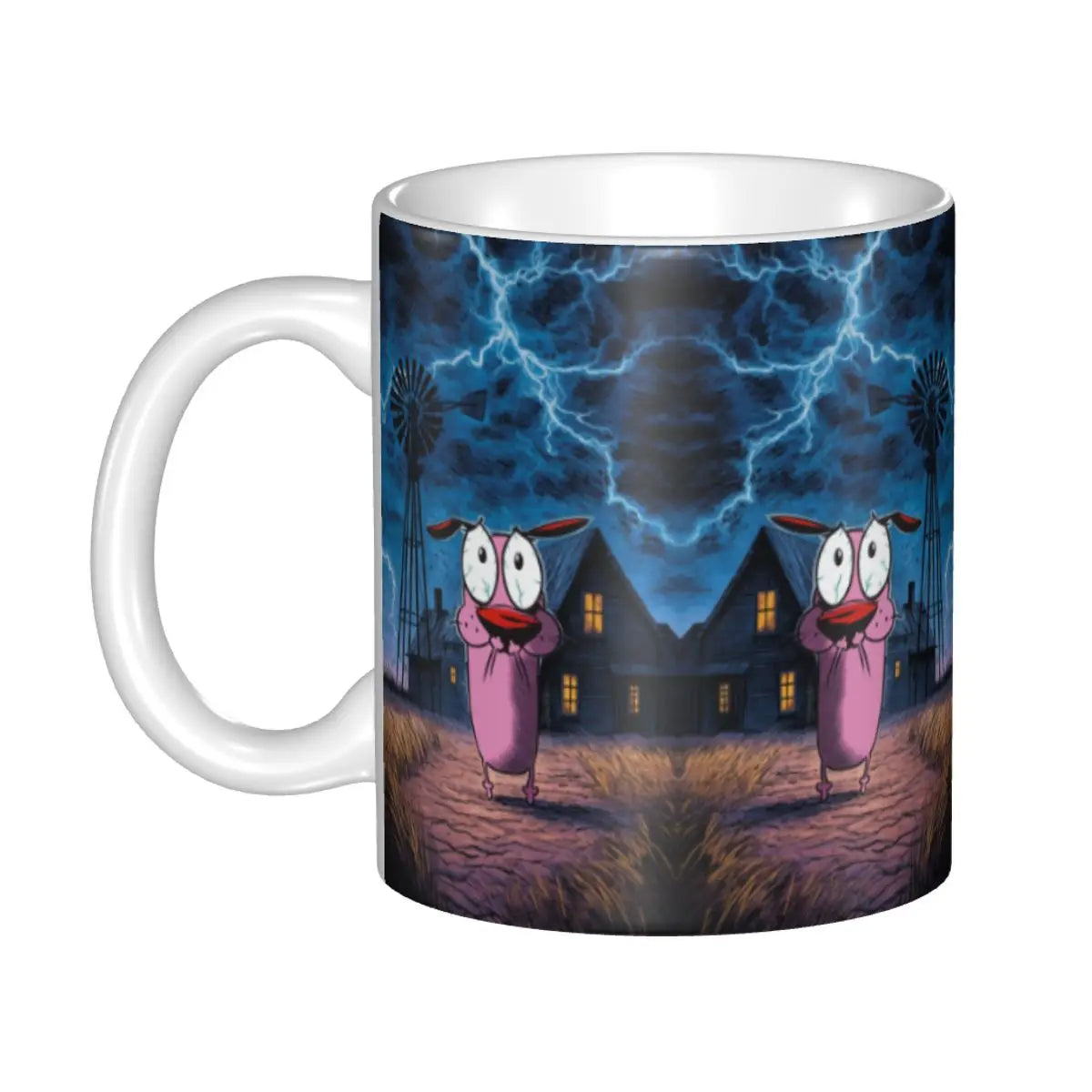Personalized C-Courage The Cowardly Dog Coffee Mug DIY Ceramic Milk Tea Mug Cup