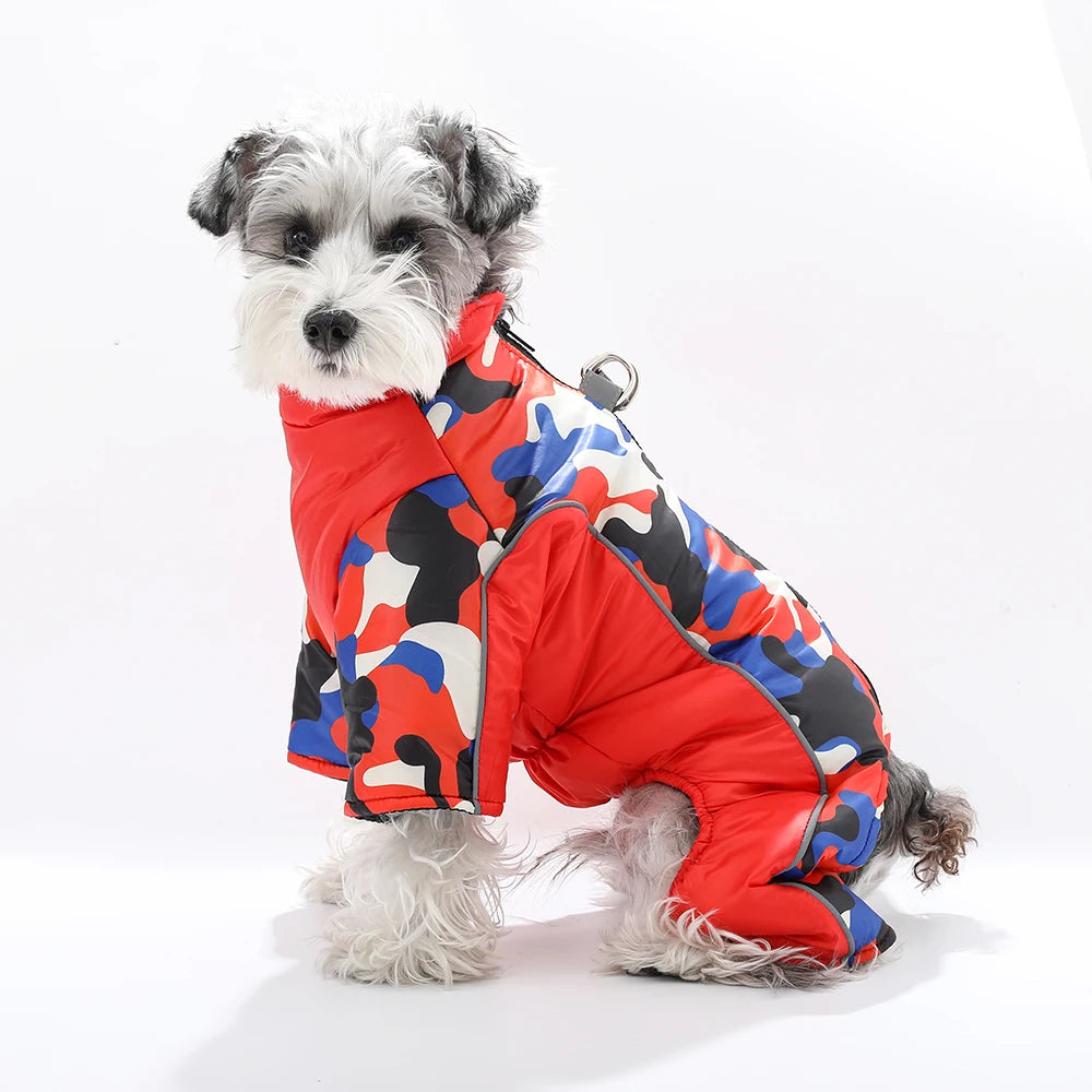 the WARMSTRIDE REFLECTIVE DOG JUMPSUIT - Windproof Dog Clothes, Winter Warm Puppy Jumpsuit, Reflective Pet Costume for Small/Medium Dogs/Cats, Chihuahua, Schnauzer Outfits