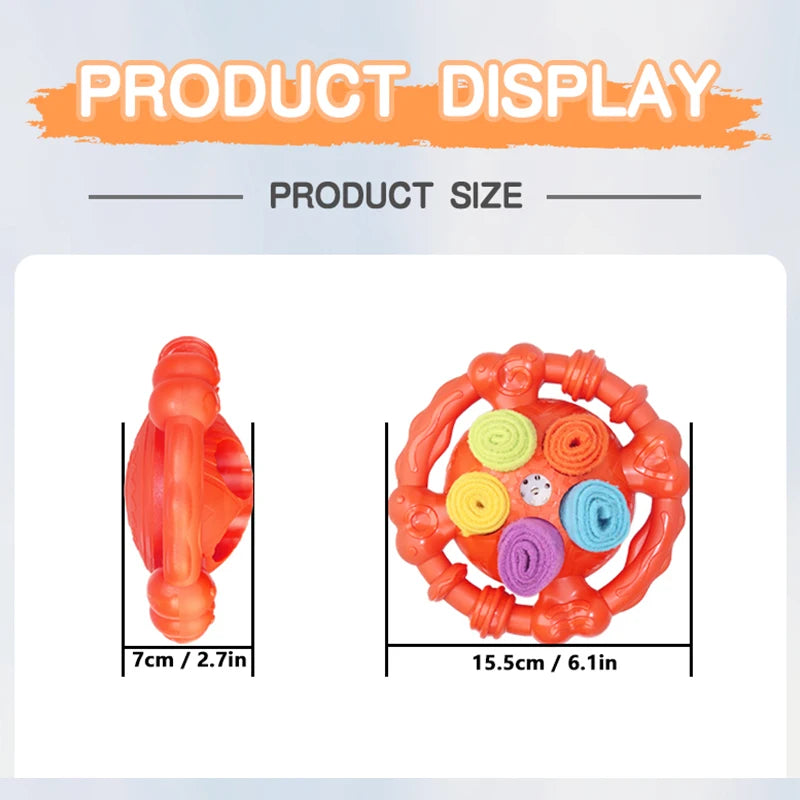 Dog Interactive Toy Colorful Tug Chew Ball with Treat Hiding Ropes, Beef Flavor, Fun Sound Play, Pet Training Stress Relief